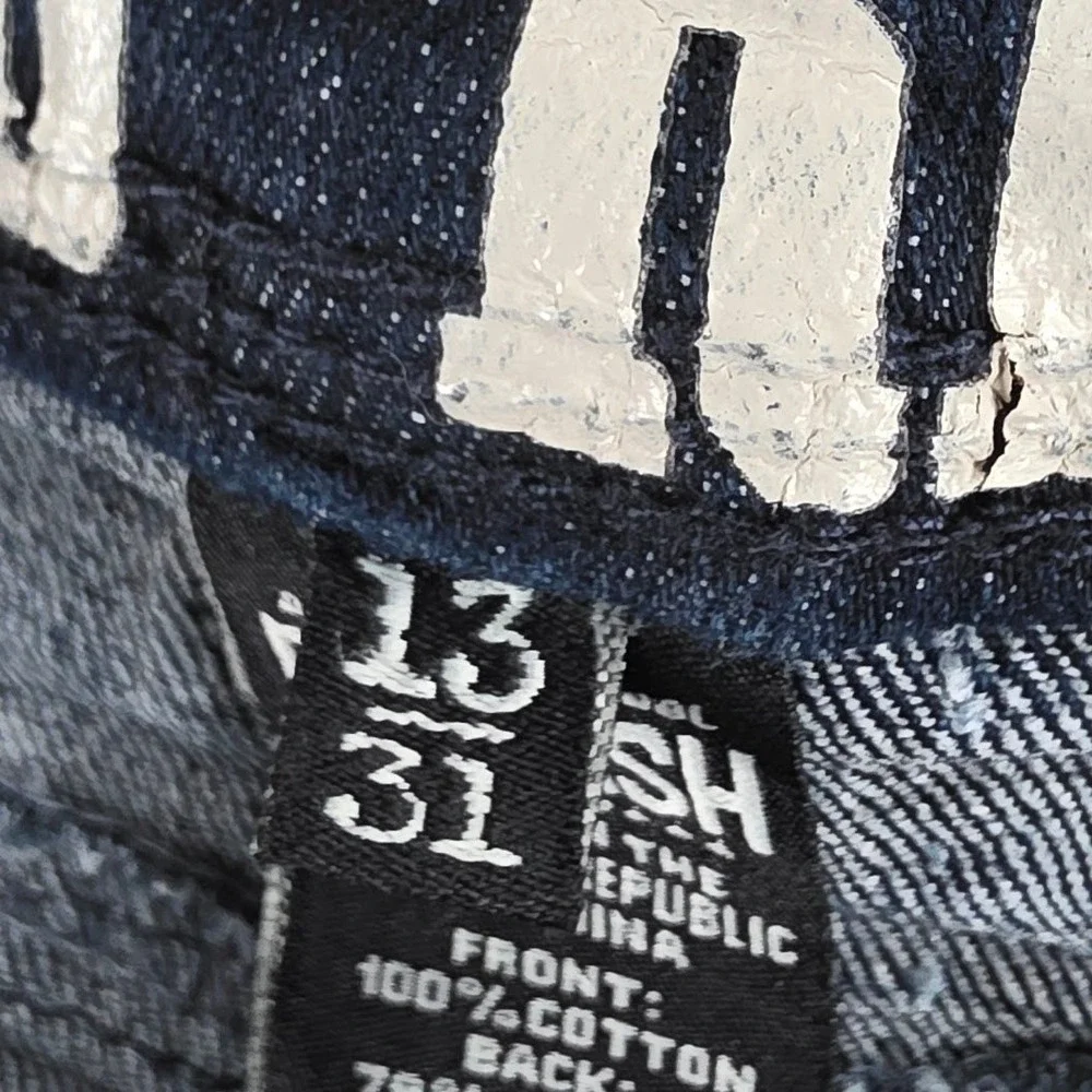 Rewash Vintage Reunion‎ Distressed Flare Jeans Dark Wash Blue Womens 13/31 Curvy